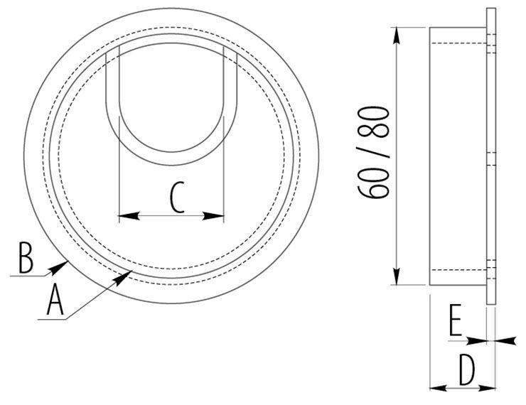 Заглушка GTV кабель-канала метал-ая D-60 мм инокс
